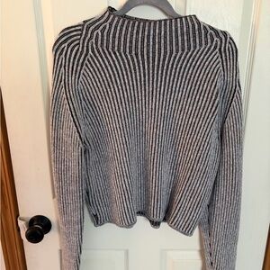 lululemon athletica Black and Gray Striped Turtleneck Sweater